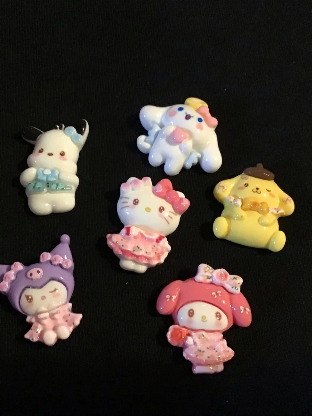 Set of six mini magnets with cute Sanrio characters